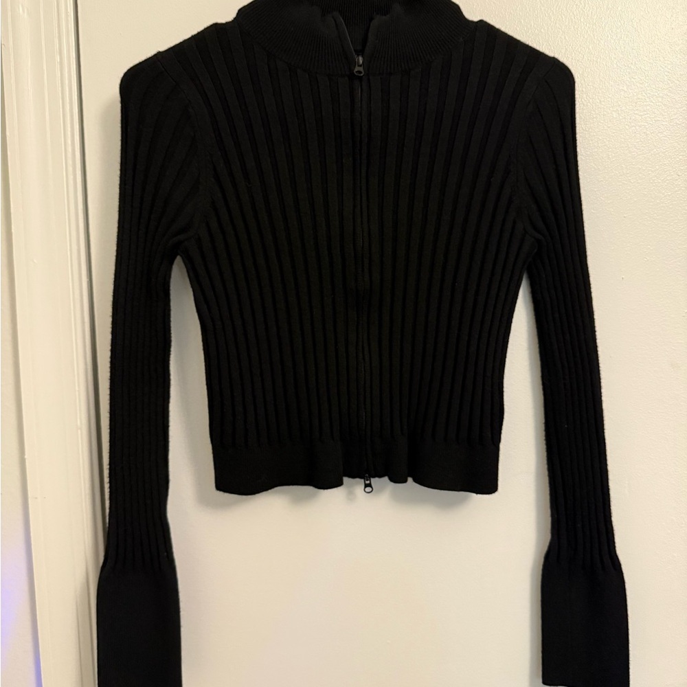 Wild Fable Black Ribbed Cartigan